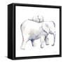 Baby Elephant Love III-Aimee Del Valle-Framed Stretched Canvas