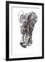 Baby Elephant Study-Mark Adlington-Framed Giclee Print