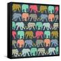 Baby Elephants and Flamingos (Variant 1)-Sharon Turner-Framed Stretched Canvas