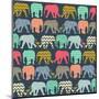 Baby Elephants and Flamingos (Variant 1)-Sharon Turner-Mounted Art Print