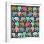 Baby Elephants and Flamingos (Variant 1)-Sharon Turner-Framed Art Print