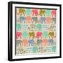 Baby Elephants and Flamingos-Sharon Turner-Framed Art Print