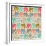 Baby Elephants and Flamingos-Sharon Turner-Framed Art Print