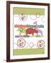 Baby Elephants Hippo Giraffe-Bee Sturgis-Framed Art Print