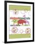 Baby Elephants Hippo Giraffe-Bee Sturgis-Framed Art Print