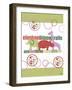 Baby Elephants Hippo Giraffe-Bee Sturgis-Framed Art Print