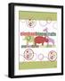 Baby Elephants Hippo Giraffe-Bee Sturgis-Framed Art Print