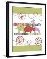 Baby Elephants Hippo Giraffe-Bee Sturgis-Framed Art Print