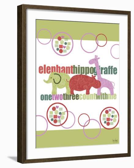 Baby Elephants Hippo Giraffe-Bee Sturgis-Framed Art Print