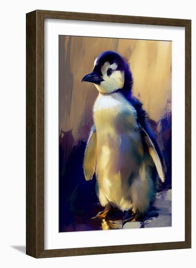 Baby Emperor Penguin-Vivienne Dupont-Framed Art Print