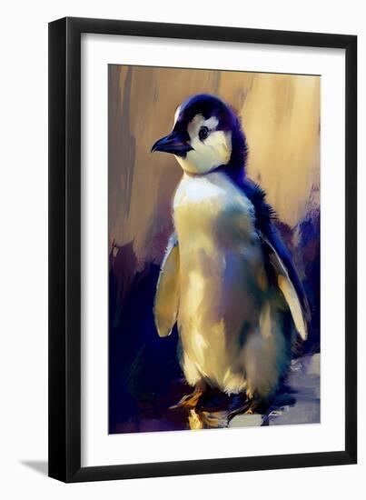 Baby Emperor Penguin-Vivienne Dupont-Framed Art Print