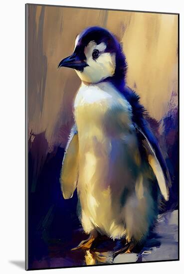 Baby Emperor Penguin-Vivienne Dupont-Mounted Art Print