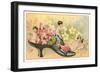 Baby Fairies in Shoe with Flowers-null-Framed Art Print