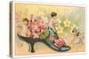 Baby Fairies in Shoe with Flowers-null-Stretched Canvas