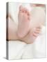 Baby Feet on a White Towel-null-Stretched Canvas