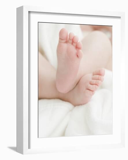 Baby Feet on a White Towel-null-Framed Photographic Print