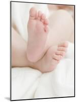 Baby Feet on a White Towel-null-Mounted Photographic Print