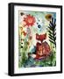 Baby Fox in the Garden-Wyanne-Framed Giclee Print