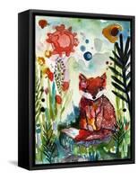 Baby Fox in the Garden-Wyanne-Framed Stretched Canvas