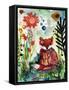 Baby Fox in the Garden-Wyanne-Framed Stretched Canvas