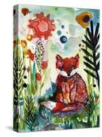 Baby Fox in the Garden-Wyanne-Stretched Canvas