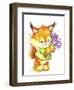 Baby Fox with Flowers-ZPR Int’L-Framed Giclee Print