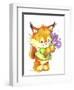 Baby Fox with Flowers-ZPR Int’L-Framed Giclee Print