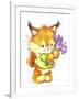 Baby Fox with Flowers-ZPR Int’L-Framed Giclee Print