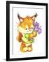 Baby Fox with Flowers-ZPR Int’L-Framed Giclee Print