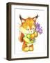 Baby Fox with Flowers-ZPR Int’L-Framed Giclee Print