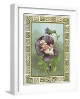 Baby Girl Asleep in Pansy-null-Framed Giclee Print