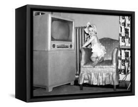 Baby Girl Wants to Watch Television, Ca. 1954-null-Framed Stretched Canvas