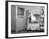Baby Girl Wants to Watch Television, Ca. 1954-null-Framed Photographic Print