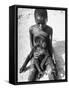 Baby Gorilla Named Bobo is Being Held by a Local Youngster-Eliot Elisofon-Framed Stretched Canvas
