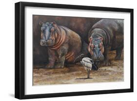 Baby Hippos-Peter Blackwell-Framed Art Print