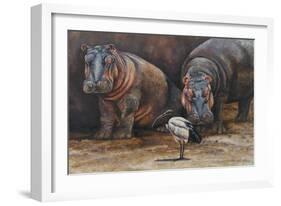 Baby Hippos-Peter Blackwell-Framed Art Print