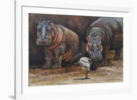 Baby Hippos-Peter Blackwell-Framed Premium Giclee Print