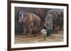 Baby Hippos-Peter Blackwell-Framed Premium Giclee Print