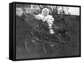 Baby in a Baby Carriage, Ca. 1895-null-Framed Stretched Canvas