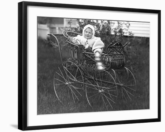 Baby in a Baby Carriage, Ca. 1895-null-Framed Photographic Print