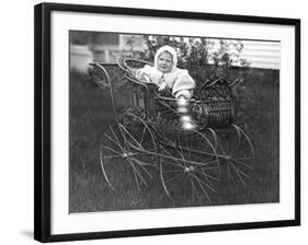 Baby in a Baby Carriage, Ca. 1895-null-Framed Photographic Print