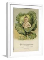 Baby in a Cabbage-null-Framed Giclee Print