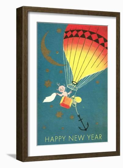 Baby in Balloon Gondola-null-Framed Art Print