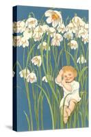 Baby in Snowdrops-null-Stretched Canvas