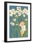 Baby in Snowdrops-null-Framed Art Print