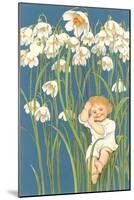 Baby in Snowdrops-null-Mounted Art Print