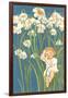 Baby in Snowdrops-null-Framed Art Print