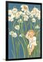 Baby in Snowdrops-null-Framed Art Print