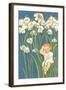 Baby in Snowdrops-null-Framed Art Print