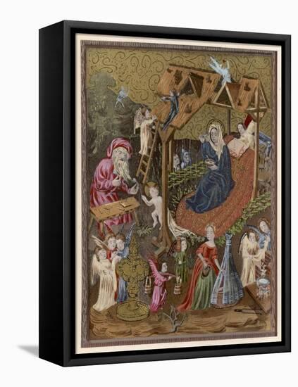 Baby Jesus and His Playthings-null-Framed Stretched Canvas